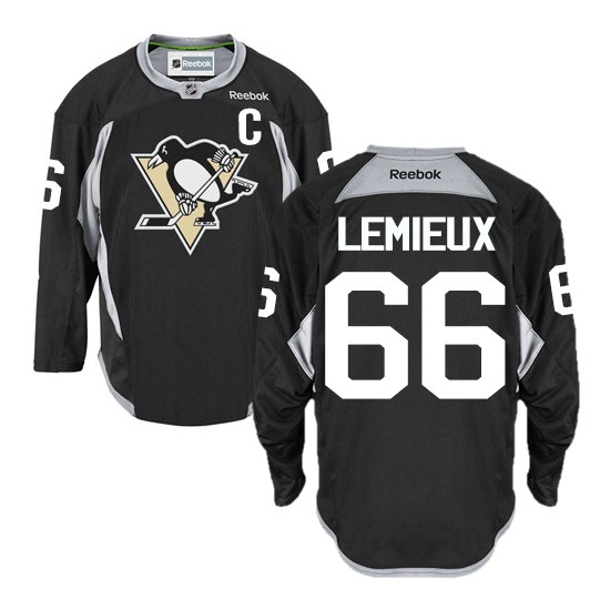 Mario Lemieux Pittsburgh Penguins Reebok Authentic Black Practice ...