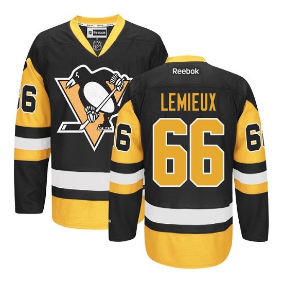 Youth Mario Lemieux Pittsburgh Penguins Reebok Premier Black/Gold Third ...