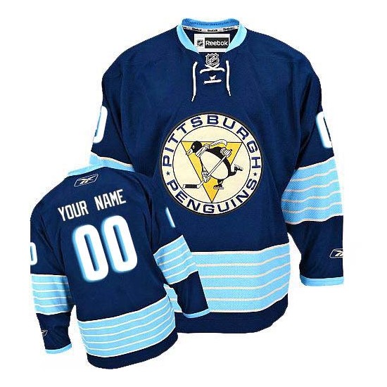 Reebok Pittsburgh Penguins Men's Customized Premier Navy Blue Vintage ...