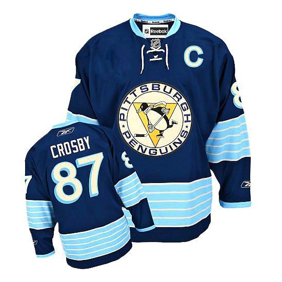 Sidney Crosby Pittsburgh Penguins Reebok Authentic Navy Blue Vintage