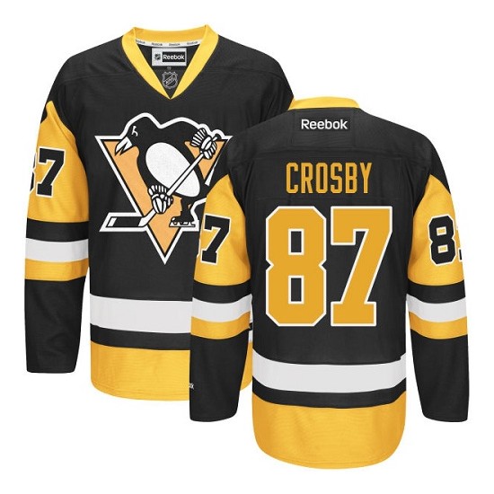 Youth Sidney Crosby Pittsburgh Penguins Reebok Premier Black/Gold Third ...