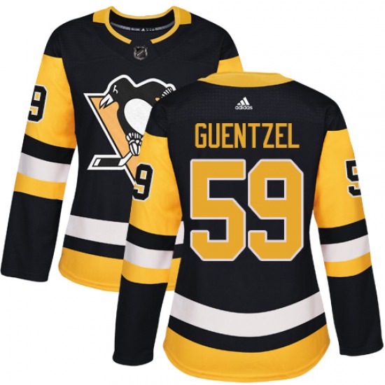 Women's Jake Guentzel Pittsburgh Penguins Adidas Authentic Black Home ...